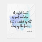 Couverture Polaire Bible verset Bleu Brush Blanche polaire (Devant)