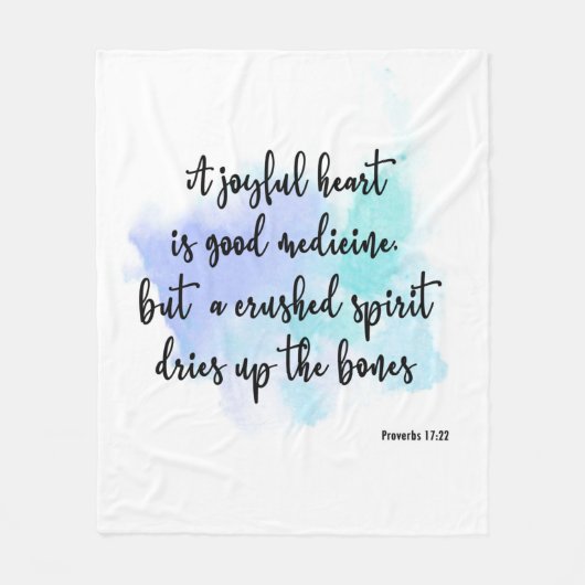 Couverture Polaire Bible verset Bleu Brush Blanche polaire (Devant)