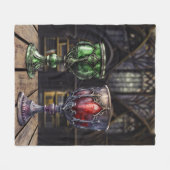 Couverture Polaire Bibliothèque médiévale gothique verte rouge Goblet (Devant (Horizontal))