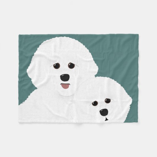 Couverture Polaire Bichon Frise Blanche-Toison (Devant (Horizontal))