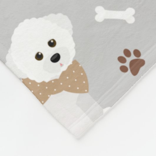 Couverture Polaire Bichon Frise Bones and Paws Grey (Coin)