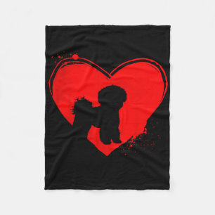 Couverture Polaire Bichon Frise Chien Forme de Coeur Saint-Valentin A