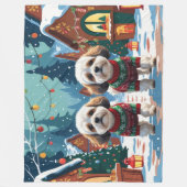 Couverture Polaire Bichon Frise Dogs Christmas Snow Holiday (Devant)