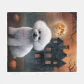 Couverture Polaire Bichon Frise Halloween effroi (Devant (Horizontal))