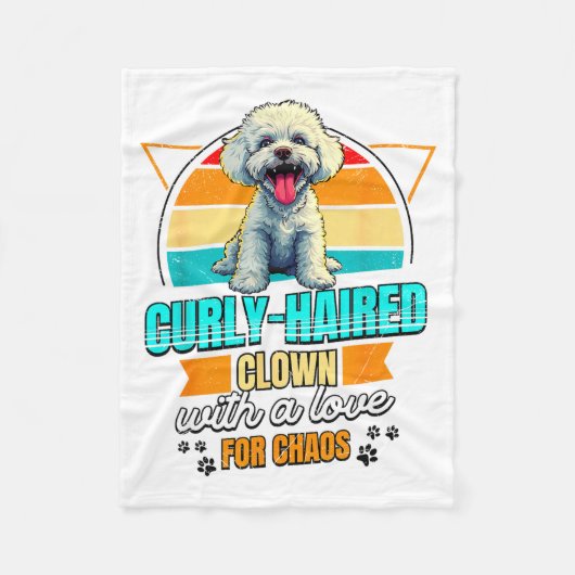 Couverture Polaire Bichon Frise Lover Funny Bichon Frise Retro  (Devant)