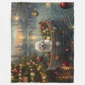 Couverture Polaire Bichon Frise Noël Festive Voyage (Devant)