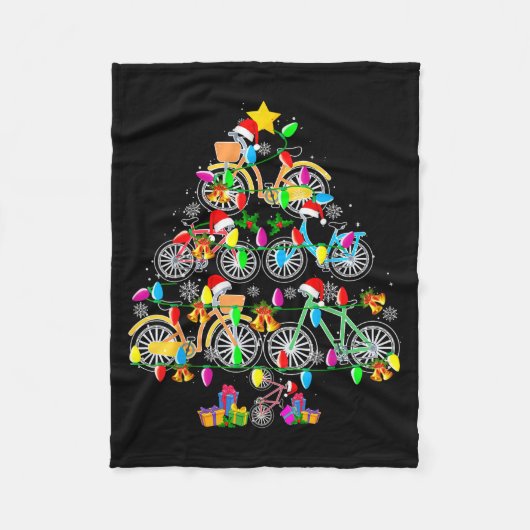 Couverture Polaire Bicycle Christmas Tree Funny Santa Bicycle Lover B (Devant)