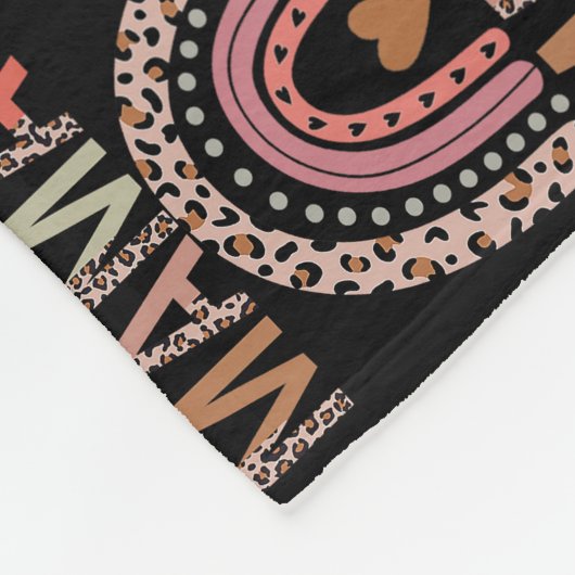 Couverture Polaire Bienheureuse Mama drôle Leopard Boho mignon arc-en (Coin)