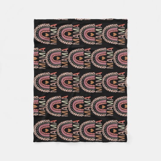 Couverture Polaire Bienheureuse Mama drôle Leopard Boho mignon arc-en (Devant)