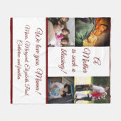 Couverture Polaire Bienheureuse Mère avec Photos Blanche Toison (Devant (Horizontal))