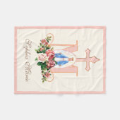 Couverture Polaire Bienheureuse Vierge Marie Marian Cross Roses relig (Devant (Horizontal))