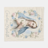 Couverture Polaire Bienheureux Marie Religieuse Florale Roses Roses R (Devant (Horizontal))