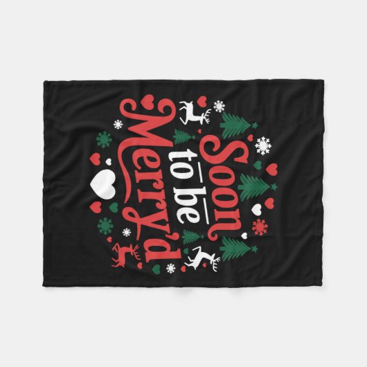 Couverture Polaire Bientôt, Joyeux Noël Engagé Couple Matchi (Devant (Horizontal))