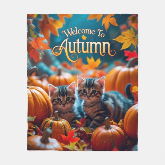 Couverture Polaire Bienvenue À Automne (Devant)