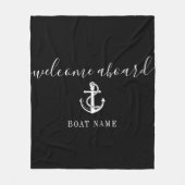 Couverture Polaire Bienvenue à bord du nom de bateau Black And White  (Devant)
