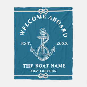 Couverture Polaire Bienvenue à bord Nom du bateau et emplacement Ancr