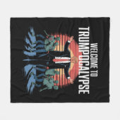 Couverture Polaire Bienvenue à Trump-ocalypse Funny Trump Halloween (Devant (Horizontal))