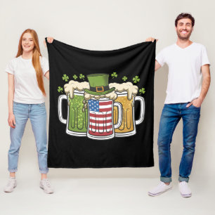 Couverture Polaire Bière irlandaise Irlande États-Unis Drapeau améric