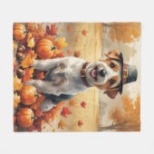 Couverture Polaire Biewer Terrier À L'Automne Laisse L'Art Thanksgivi (Devant (Horizontal))
