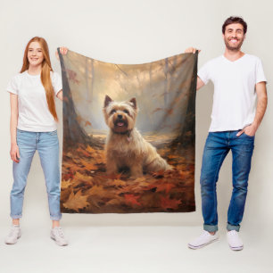 Couverture Polaire Biewer Terrier à l'automne Leaves automne Inspire