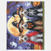 Couverture Polaire Biewer Terrier Chiens Citrouille Halloween Funny (Devant)
