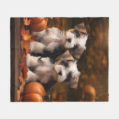 Couverture Polaire Biewer Terrier Chiot Automne Citrouille délice (Devant (Horizontal))