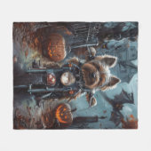 Couverture Polaire Biewer Terrier équitation Moto Halloween Effrayer (Devant (Horizontal))