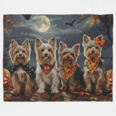 Couverture Polaire Biewer Terrier Halloween Éffrayant (Devant (Horizontal))