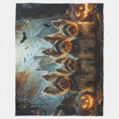 Couverture Polaire Biewer Terrier Halloween Night Doggy Délice (Devant)