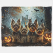 Couverture Polaire Biewer Terrier Halloween Night Doggy Délice (Devant (Horizontal))