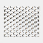 Couverture Polaire Biewer Terrier mignon Motif de dessin de chien (Devant (Horizontal))