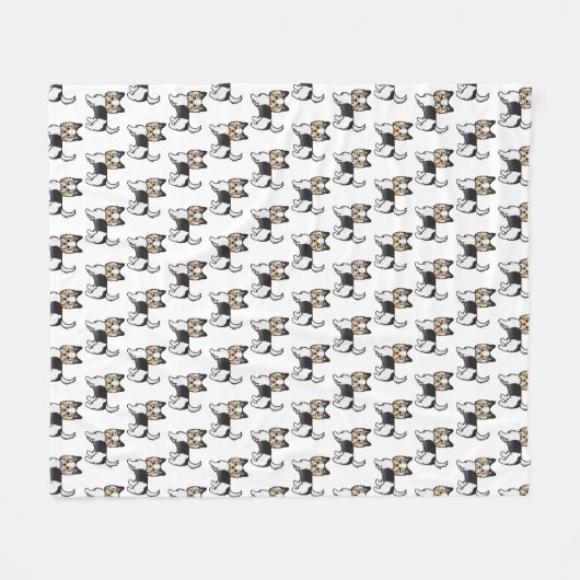 Couverture Polaire Biewer Terrier mignon Motif de dessin de chien (Devant (Horizontal))