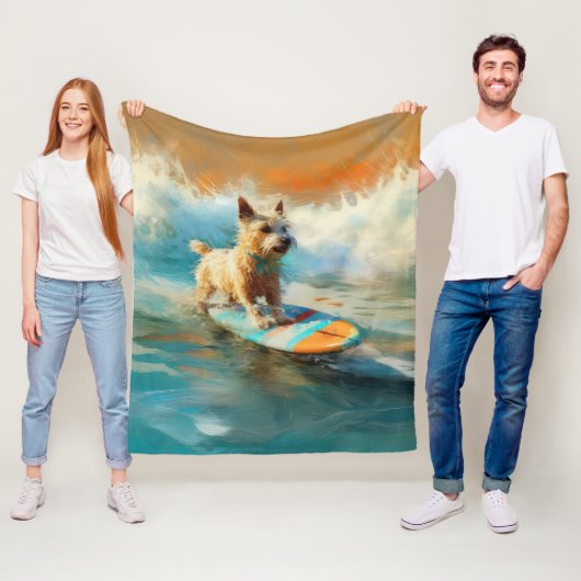 Couverture Polaire Biewer Terrier Plage Surf Peinture (En situation)