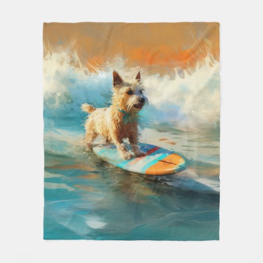 Couverture Polaire Biewer Terrier Plage Surf Peinture (Devant)