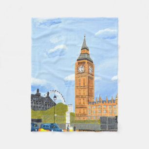 Couverture Polaire Big Ben London Fleece Blanche