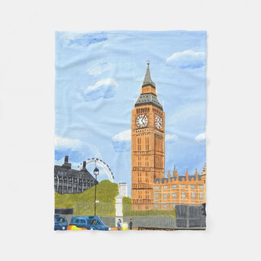 Couverture Polaire Big Ben London Fleece Blanche (Devant)