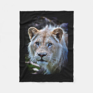 Couverture Polaire Big Cat Rare White Lion Faune Photo Portrait