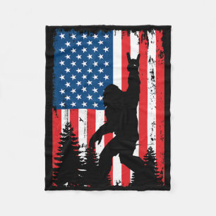 Couverture Polaire Bigfoot 4 juillet vintage américain drapeau États-