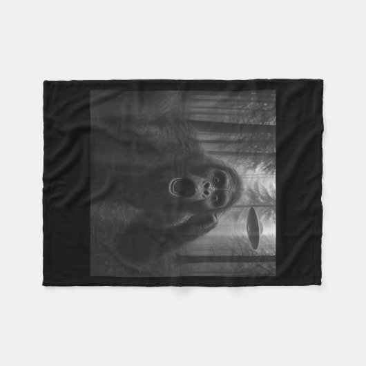 Couverture Polaire Bigfoot Alien Ufo Selfie Funny Sasquatch Meme Men  (Devant (Horizontal))