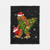 Couverture Polaire Bigfoot Carrying Christmas Tree Sasquatch Believer (Devant)