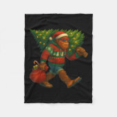 Couverture Polaire Bigfoot Christmas Tree Lights Xmas Sasquatch Boys (Devant)