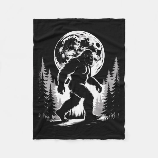Couverture Polaire Bigfoot Clair de Lune Sasquatch Forêt Cryptide Ext (Devant)