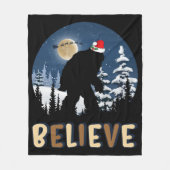 Couverture Polaire Bigfoot Croient En Noël Drôle Sasquatch Noël Noël (Devant)