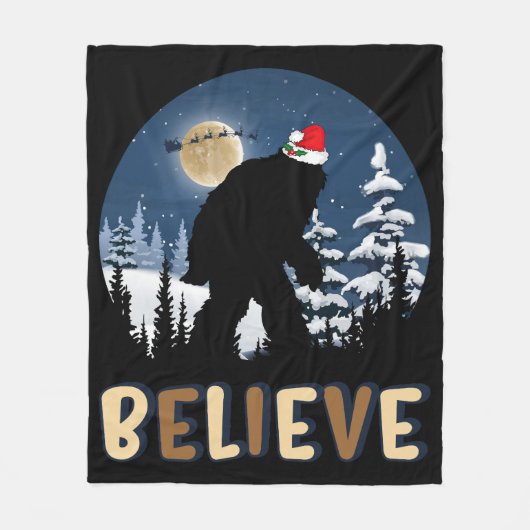 Couverture Polaire Bigfoot Croient En Noël Drôle Sasquatch Noël Noël (Devant)