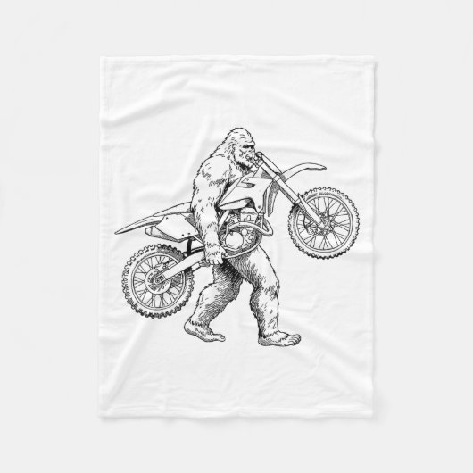 Couverture Polaire Bigfoot Dirt Bike Sasquatch Biker  (Devant)