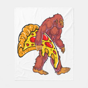 Couverture Polaire Bigfoot drôle marcher avec grande tranche de pizza