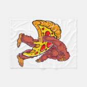 Couverture Polaire Bigfoot drôle marcher avec grande tranche de pizza (Devant (Horizontal))
