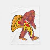 Couverture Polaire Bigfoot drôle marcher avec grande tranche de pizza (Devant)