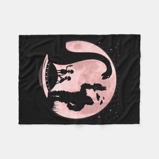 Couverture Polaire Bigfoot Loch Ness Monster Sasquatch Cat Ufo Funny (Devant (Horizontal))
