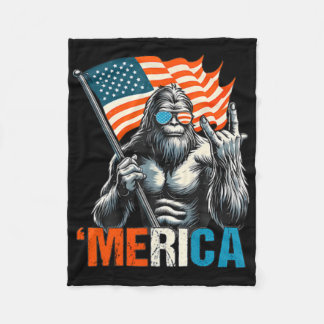 Couverture Polaire Bigfoot Merica Rock États-Unis Drapeau Américain 4